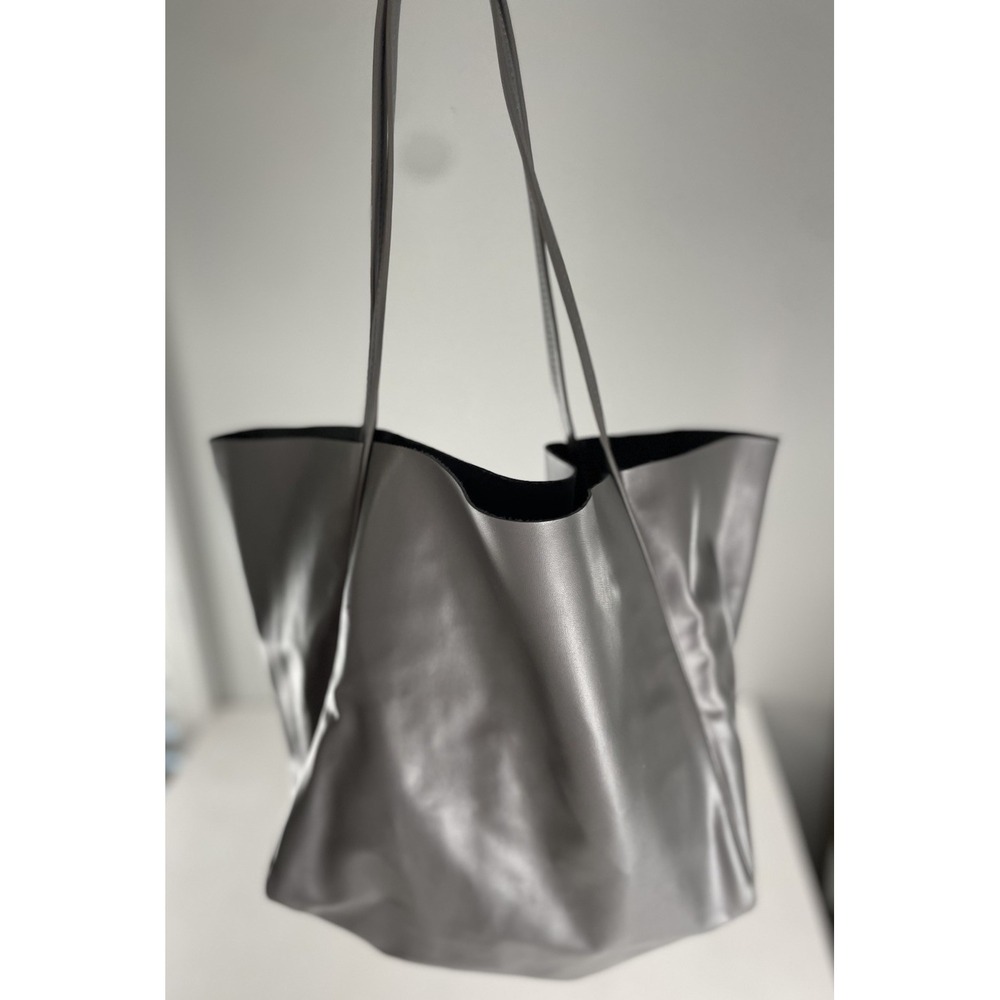 H&M Coated tote bag in grey Shoulder Purse Classic Women Medium Size‎